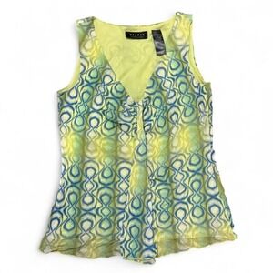 Y2K Fairycore Abstract Mesh Tank Top – M 2000s Festival Ready